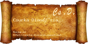 Csurka Dionízia névjegykártya